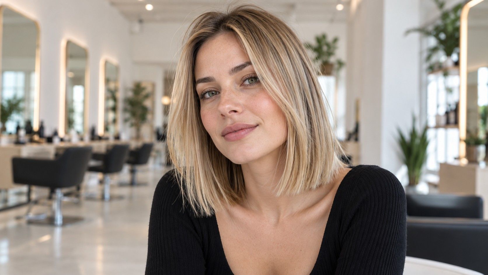 Clean shaped bob on fine hair