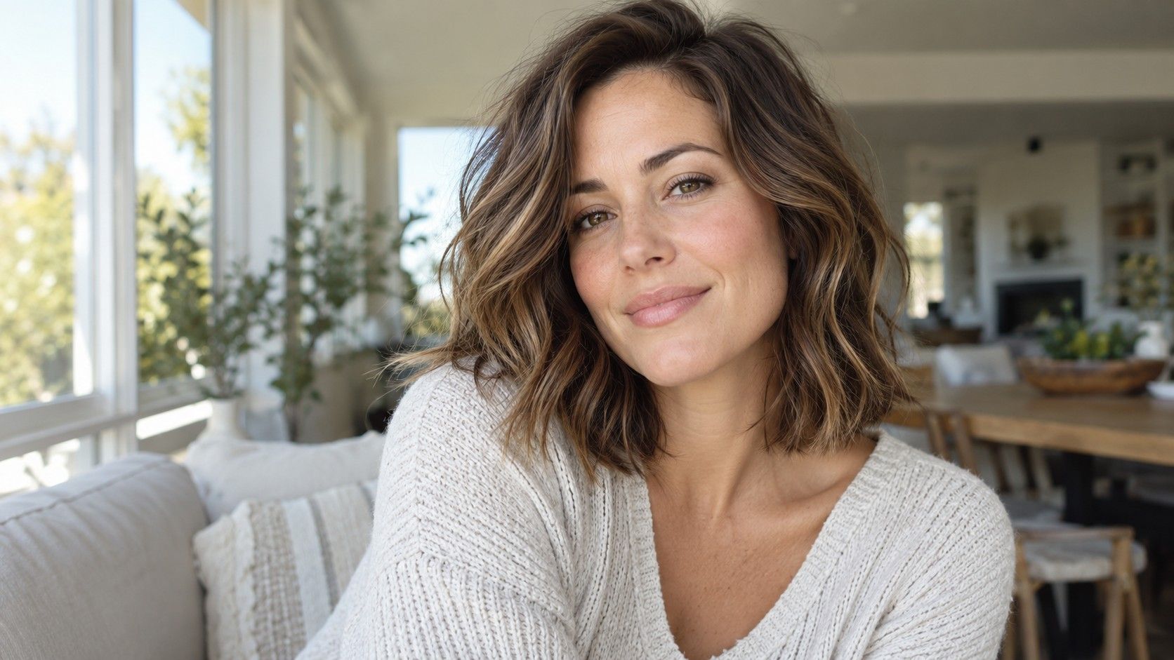 Everyday haircut styled with natural texture